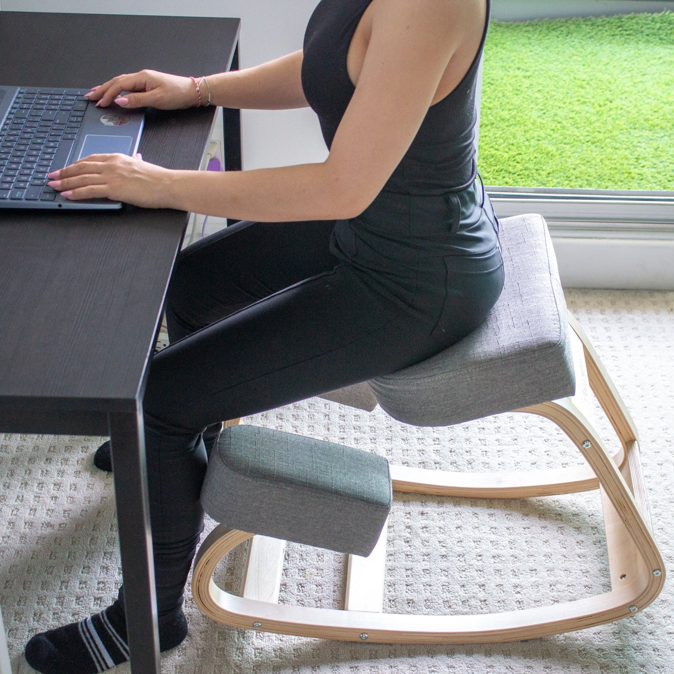 Ergonomic Kneeling Chair with Adjustable Height and Comfort Padding 2