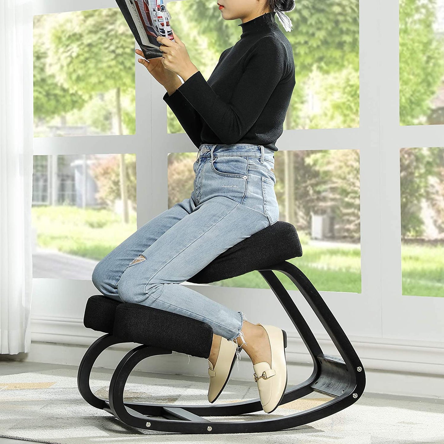 Ergonomic Kneeling Chair with Adjustable Height and Comfort Padding 5