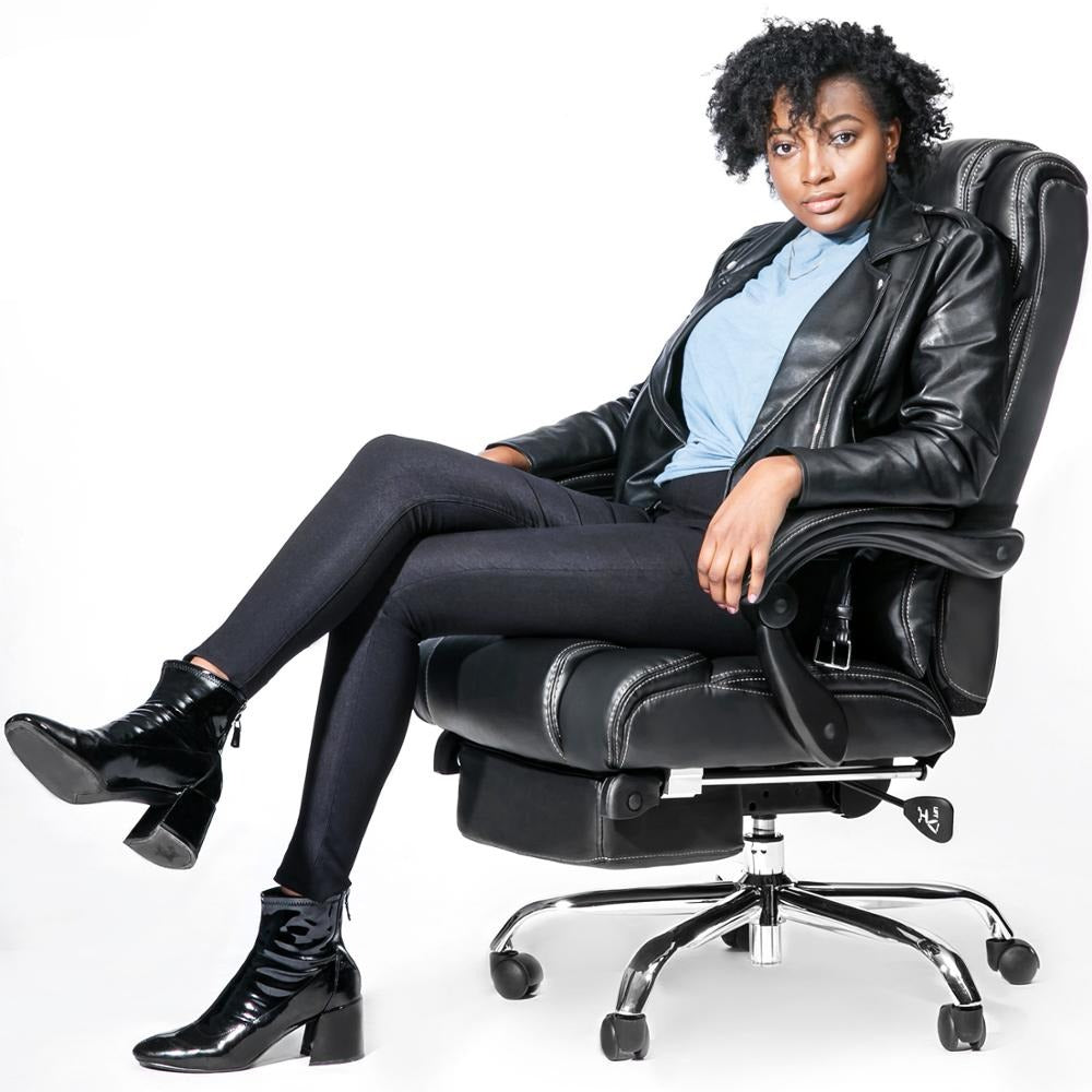 Ergonomic Leather Office Chair with Adjustable Height for Comfort – Modern Black Desk Chair for Home and Office 3
