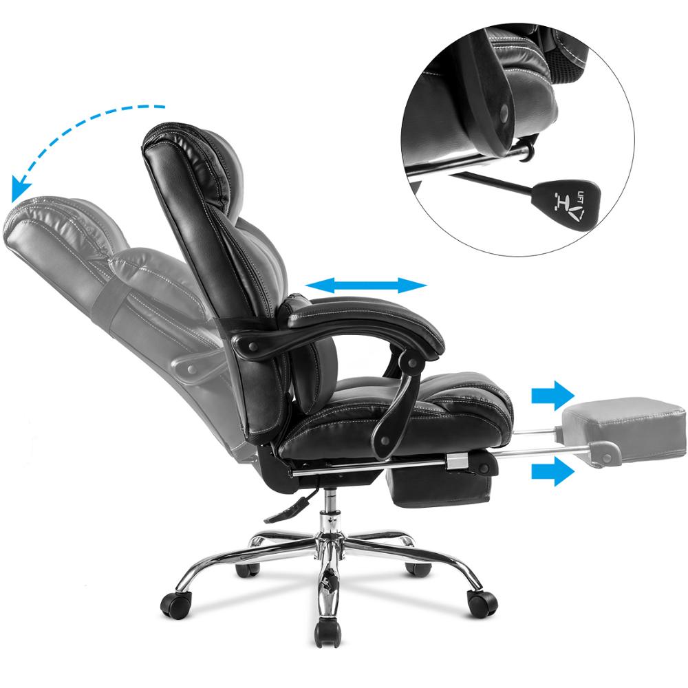 Ergonomic Leather Office Chair with Adjustable Height for Comfort – Modern Black Desk Chair for Home and Office 5