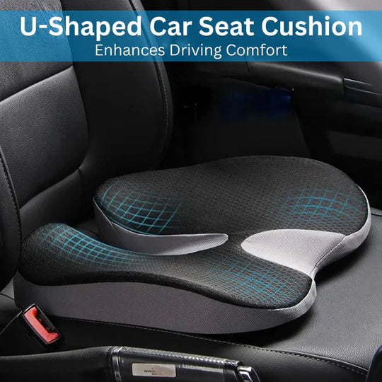 Ergonomic Memory Foam Car Seat Cushion for Sciatica Relief – U-Shaped Tailbone Support 5