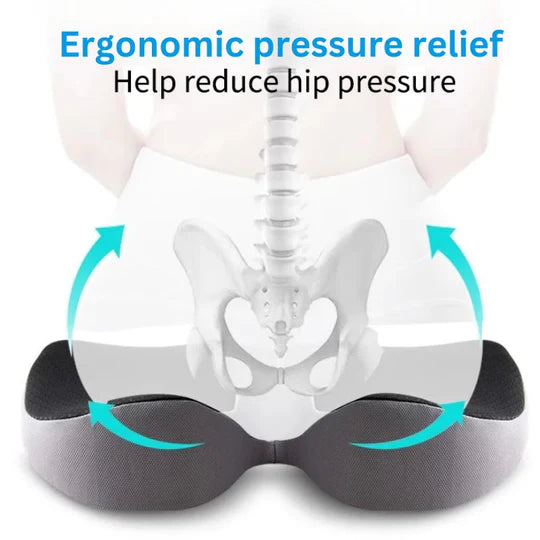 Ergonomic Memory Foam Car Seat Cushion for Sciatica Relief – U-Shaped Tailbone Support 7