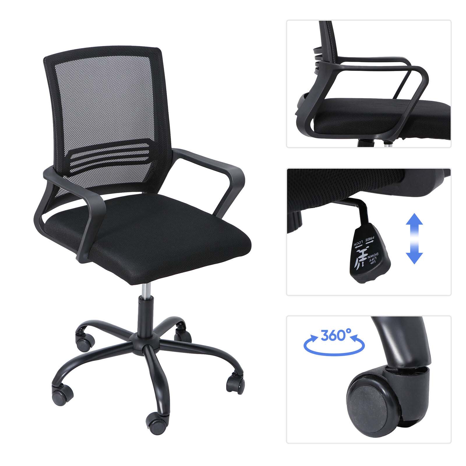 Ergonomic Mesh Office Chair with Lumbar Support and Adjustable Height – Breathable Design for Comfort 4