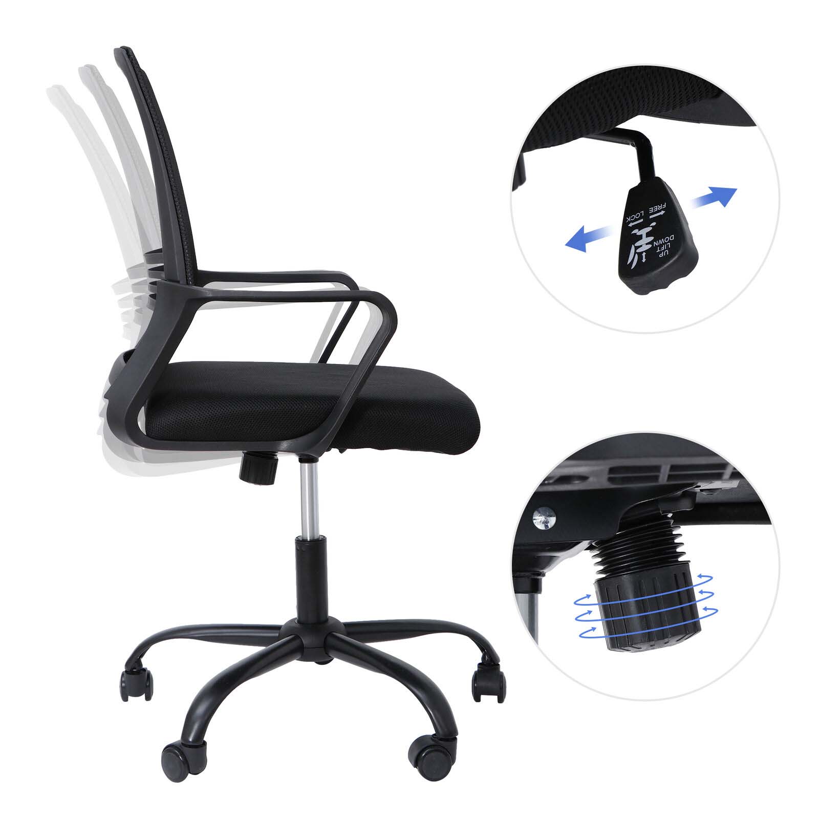 Ergonomic Mesh Office Chair with Lumbar Support and Adjustable Height – Breathable Design for Comfort 5