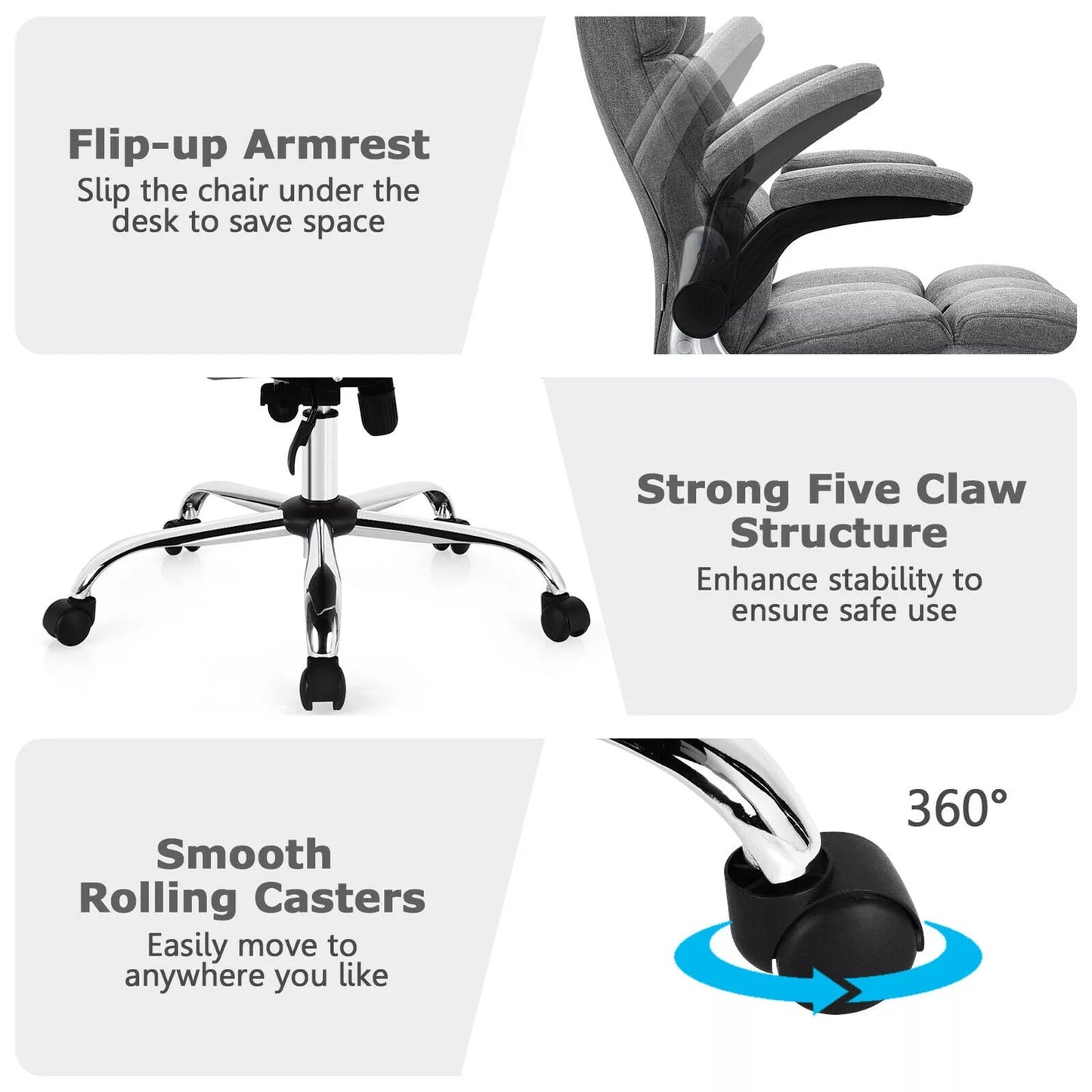 Ergonomic Office Chair with Adjustable Height and Comfortable Seat for Healthy Posture 3