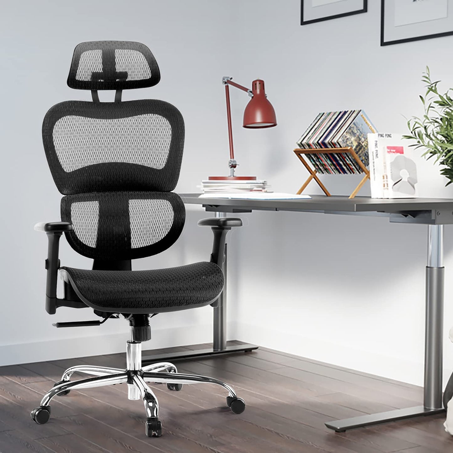 Ergonomic Office Chair with Adjustable Height and Lumbar Support – Breathable Mesh Desk Chair for Comfort and Good Posture 0