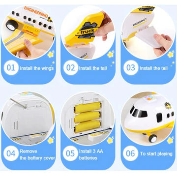 Extra-Large Airplane Toy Set with Interactive Sound and Lights – 20-Piece Emergency Playset for Kids Ages 3-12 5