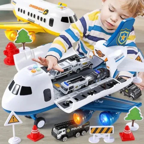 Extra-Large Airplane Toy Set with Interactive Sound and Lights – 20-Piece Emergency Playset for Kids Ages 3-12 7