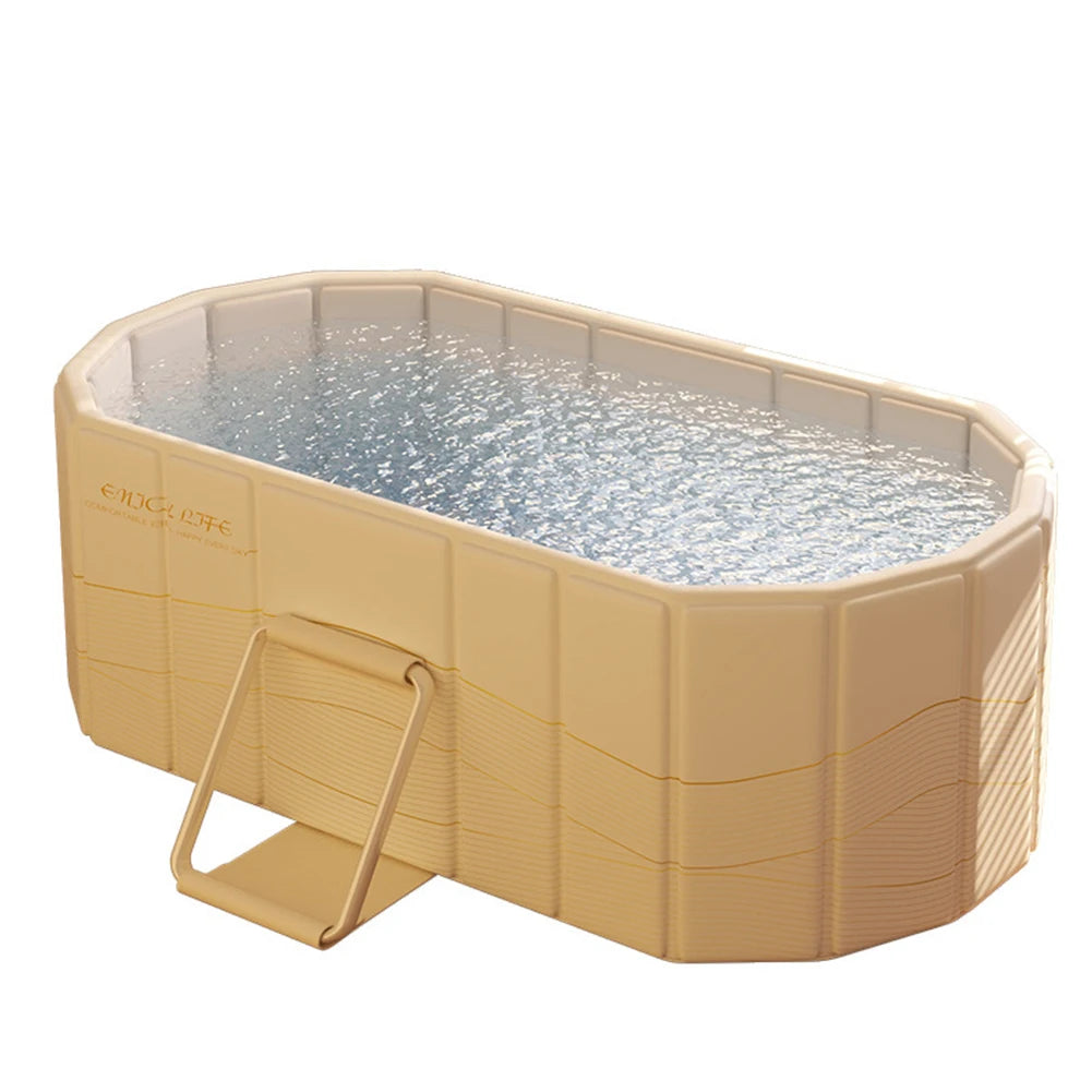 Foldable Portable Hot Tub – Large Collapsible Ice Bath for Home Relaxation with Dual Drainage and Quick Setup 1