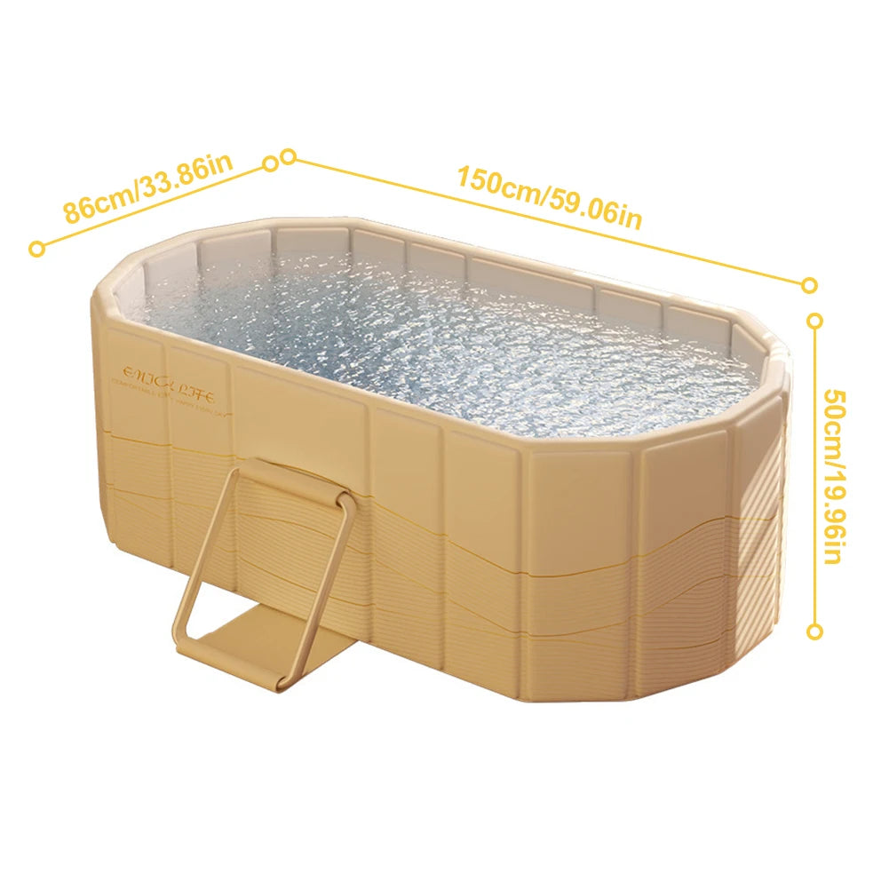 Foldable Portable Hot Tub – Large Collapsible Ice Bath for Home Relaxation with Dual Drainage and Quick Setup 5