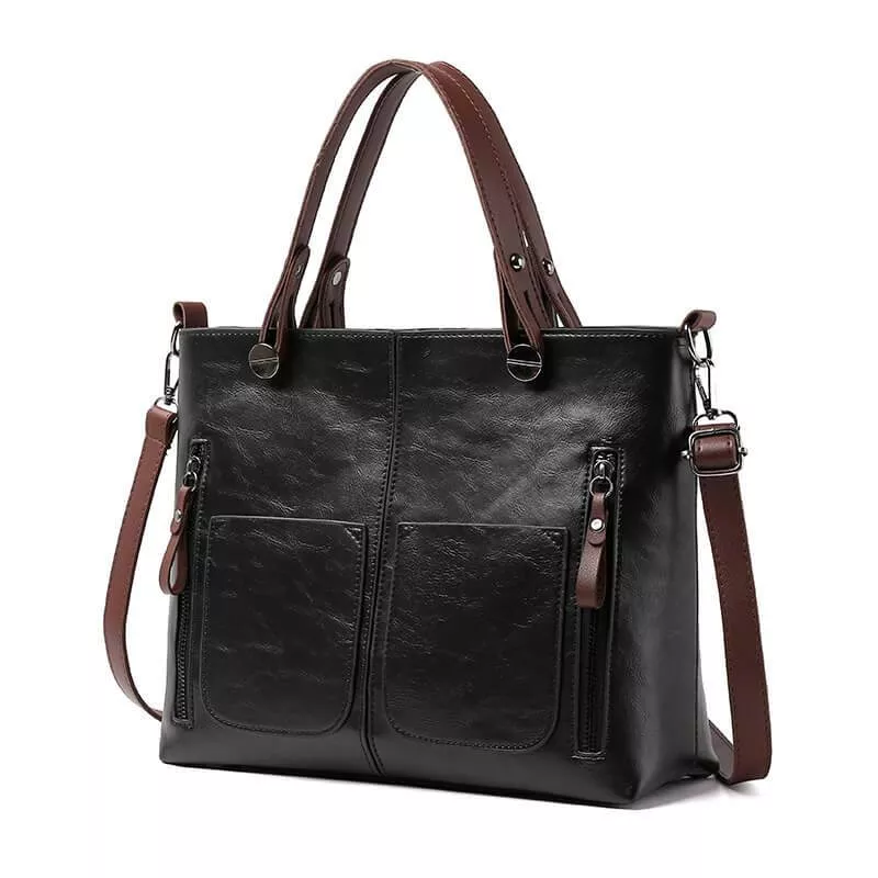 Genuine Leather Handbag with Removable Strap – Versatile and Durable Design 1
