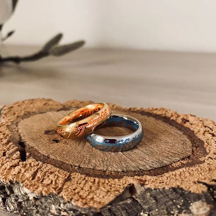 Glow in the Dark Jewelry Ring with Engraved Mantra – Luminous Positive Design, Hypoallergenic Alloy, Gold or Silver Tone 3