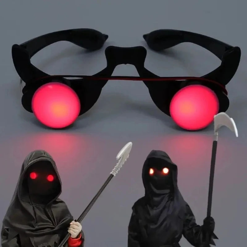 Glow in the Dark Red Halloween Eye Glasses – Scary Cosplay Party Props, Durable ABS Material, Unique Design 0