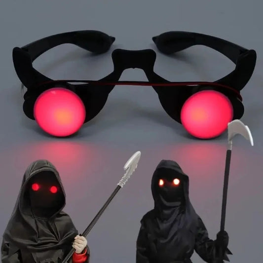 Glow in the Dark Red Halloween Eye Glasses – Scary Cosplay Party Props, Durable ABS Material, Unique Design 0