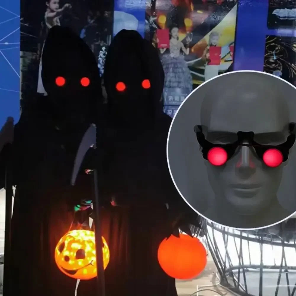 Glow in the Dark Red Halloween Eye Glasses – Scary Cosplay Party Props, Durable ABS Material, Unique Design 4
