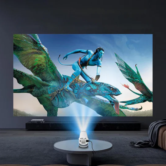 HD Smart 4K Projector with 180° Swivel Design – Compact Portable Projector for Home Theater and Outdoor Use 4