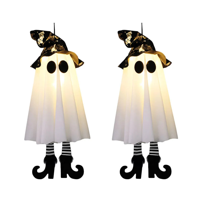 Halloween LED Light Up Witch Ghost Decorations for Indoor and Outdoor Use – Scary Hanging Ornaments for Spooky Parties