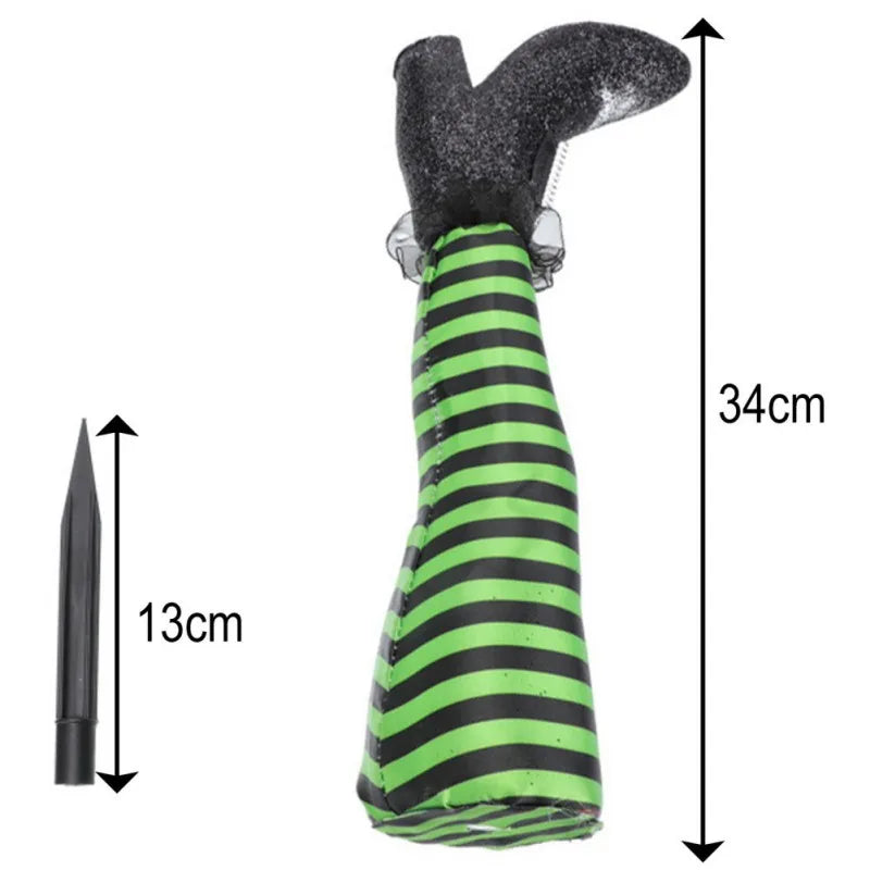 Halloween Witch Legs Props – 2pcs Upside Down Wizard Feet for Outdoor Lawn and Garden Halloween Decorations 5