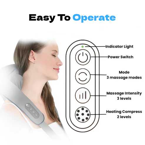 Heated Neck Massager for Deep Tissue Relief – Portable Design with User-Friendly Controls and Multiple Heat Settings 5