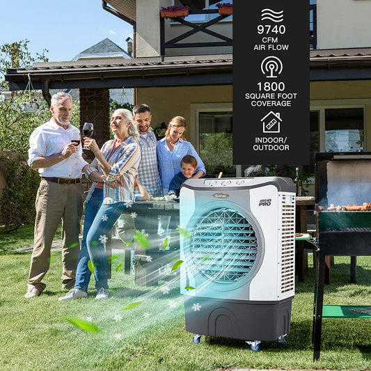 Heavy-Duty 4-in-1 Industrial Air Cooler with 12-Gallon Tank – High-Capacity Cooling for Garages and Workshops 1