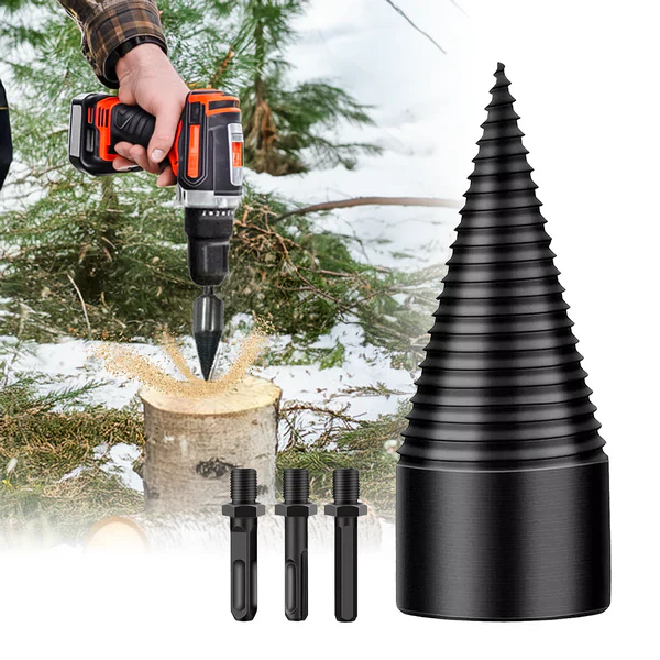 High-Carbon Steel Firewood Splitter Drill Bit for Quick Wood Splitting – Compatible with All Drills, Efficient U-Shaped Design 0