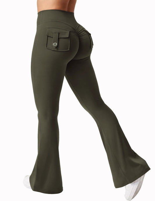 High Stretch Wide Leg Yoga Leggings with Pockets for Women – Compression Fitness Pants 0