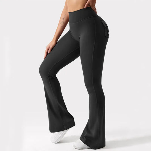 High Stretch Wide Leg Yoga Leggings with Pockets for Women – Compression Fitness Pants 1
