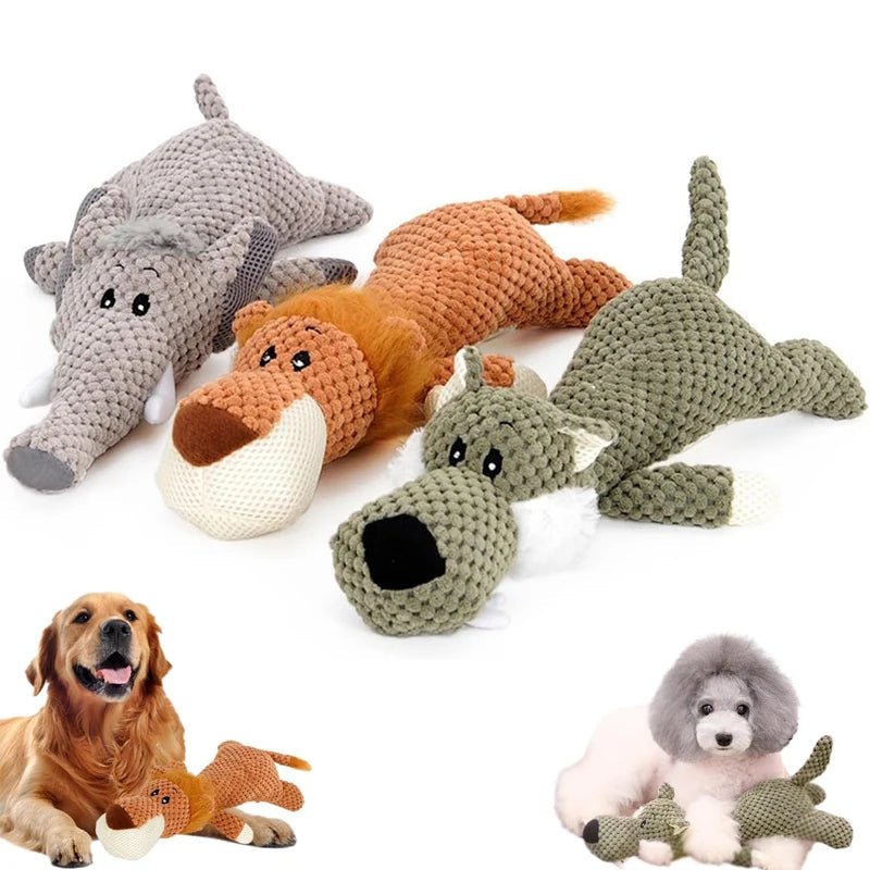 Indestructible Plush Dog Chew Toy with Squeaker – Durable for Aggressive Chewers 5
