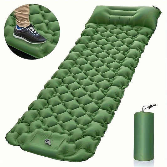 Inflatable Camping Mattress with Built-in Foot Pump – Lightweight and Waterproof Bed for Outdoor Adventures 0