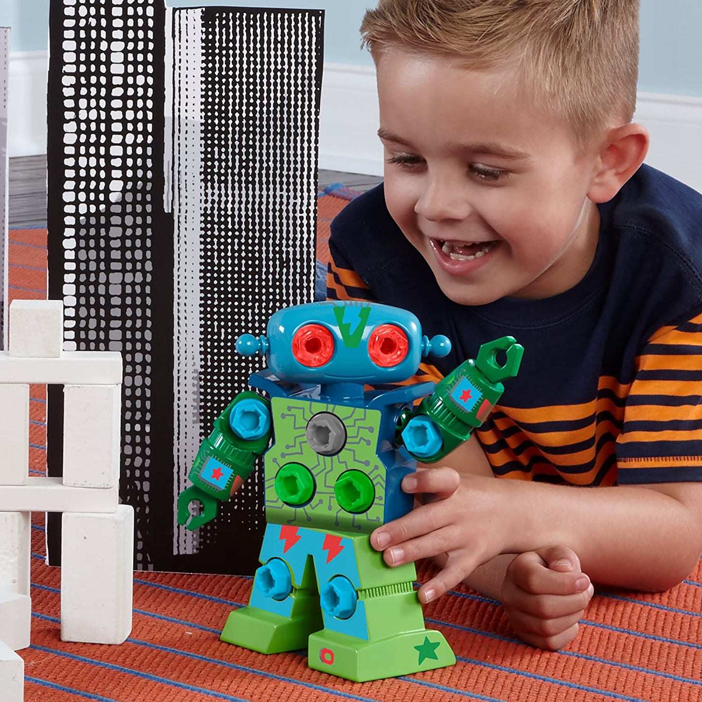 Interactive Building Toy Robot for Kids with 15 Detachable Tools – Educational Engineering Play Set for Ages 3-5 3