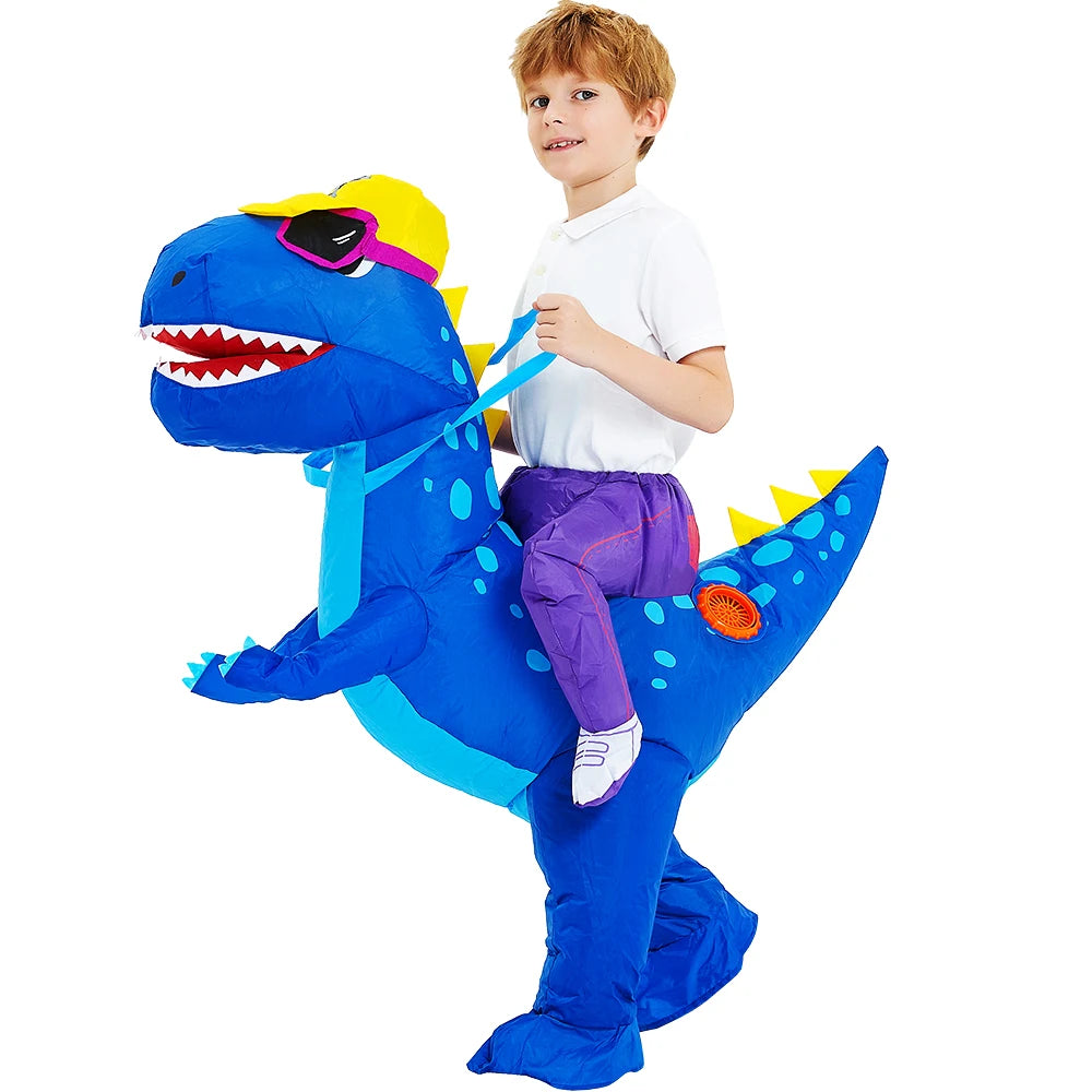 Kids Inflatable Dinosaur and Unicorn Costume – Waterproof Polyester, Fun Party Outfit for Halloween and Christmas, Sizes 80-145cm