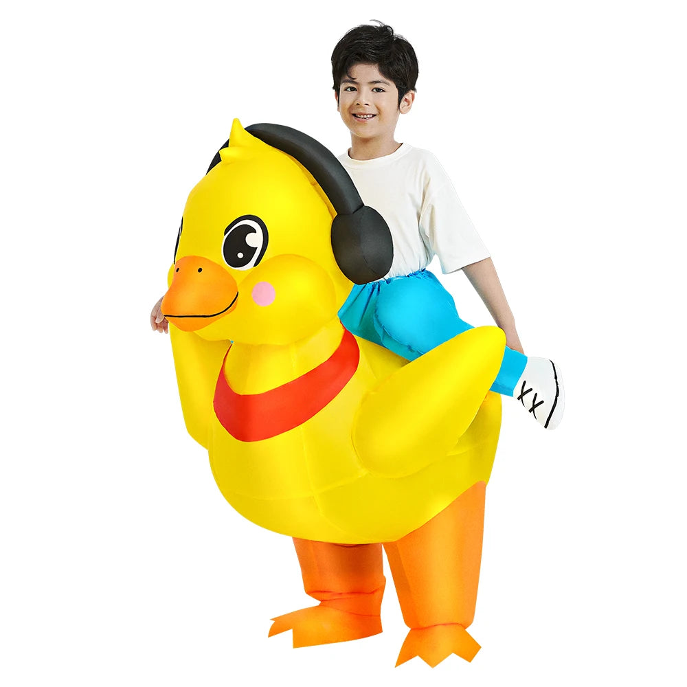 Kids Inflatable Dinosaur and Unicorn Costume – Waterproof Polyester, Fun Party Outfit for Halloween and Christmas, Sizes 80-145cm