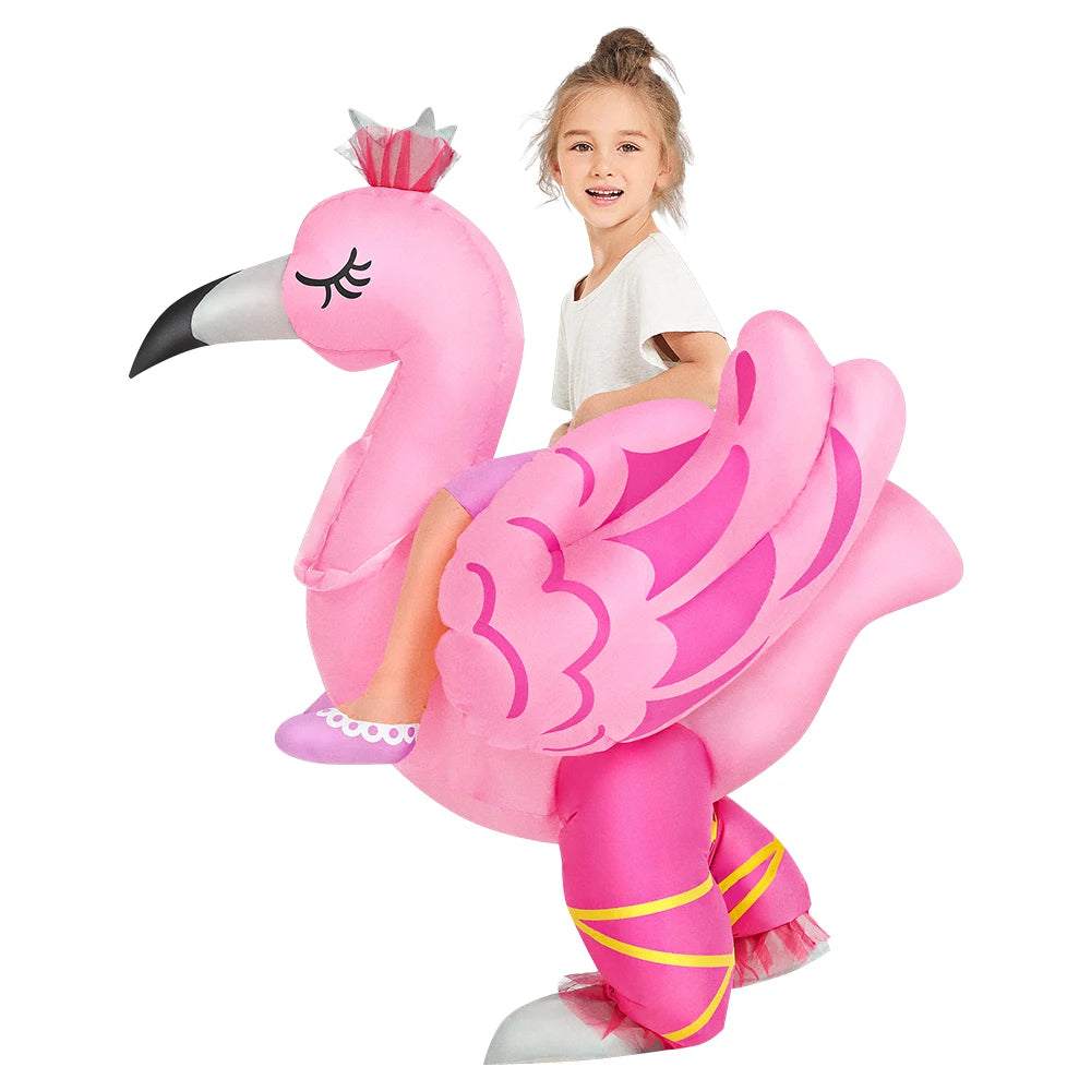 Kids Inflatable Dinosaur and Unicorn Costume – Waterproof Polyester, Fun Party Outfit for Halloween and Christmas, Sizes 80-145cm