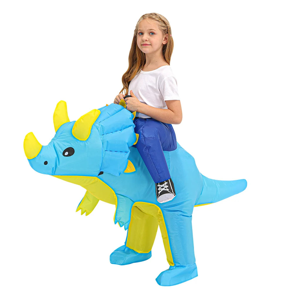 Kids Inflatable Dinosaur and Unicorn Costume – Waterproof Polyester, Fun Party Outfit for Halloween and Christmas, Sizes 80-145cm