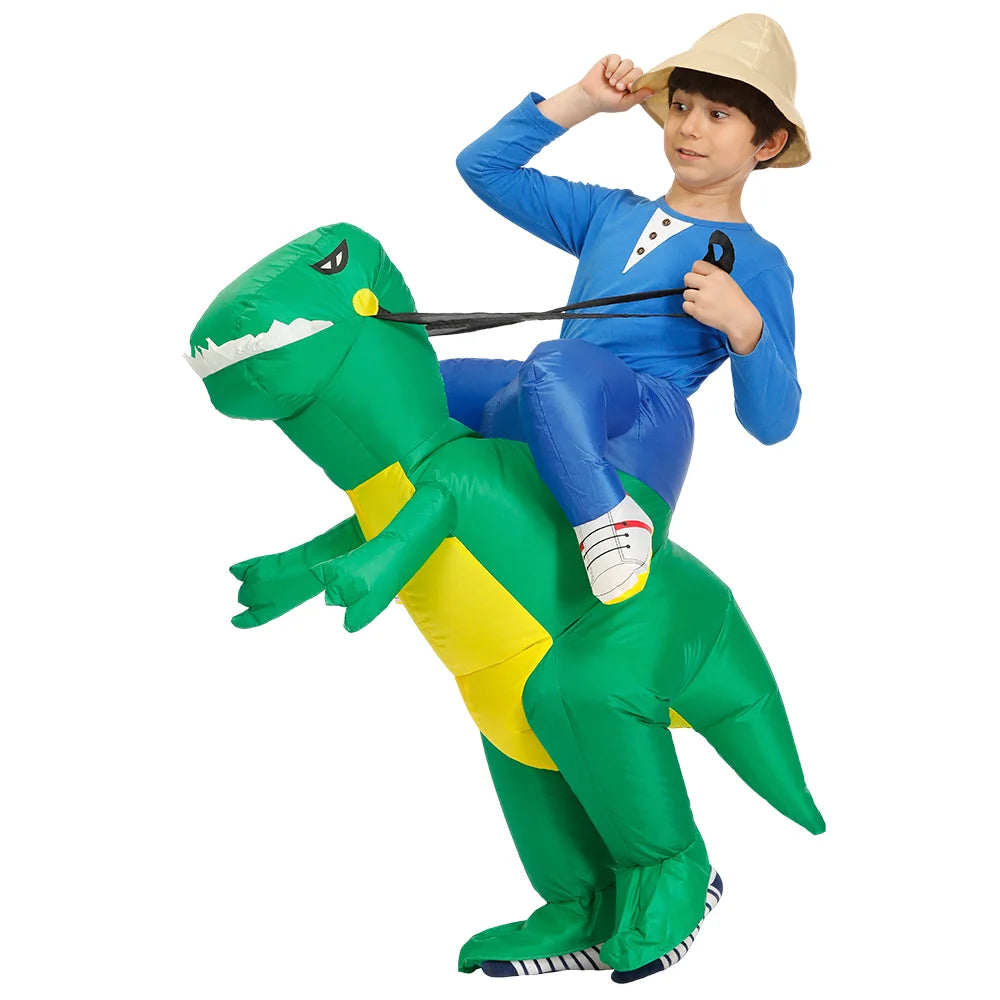 Kids Inflatable Dinosaur and Unicorn Costume – Waterproof Polyester, Fun Party Outfit for Halloween and Christmas, Sizes 80-145cm