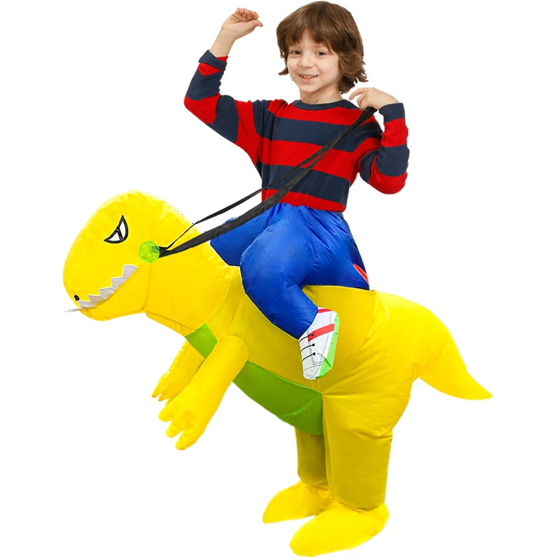 Kids Inflatable Dinosaur and Unicorn Costume – Waterproof Polyester, Fun Party Outfit for Halloween and Christmas, Sizes 80-145cm