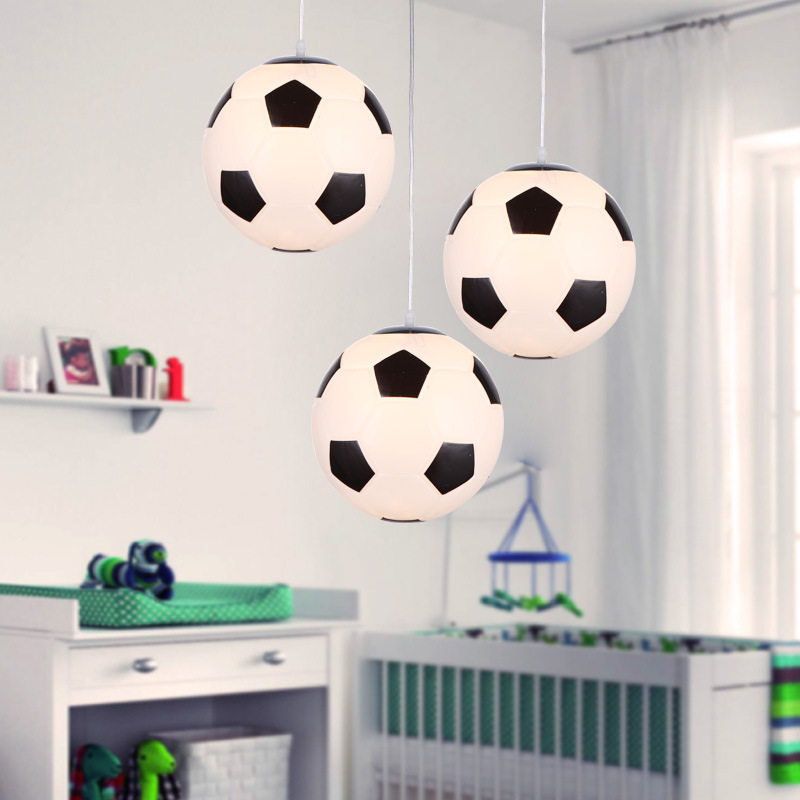 LED Ceiling Light with Football Motif – Elegant Glass Design for Kids' Rooms 2