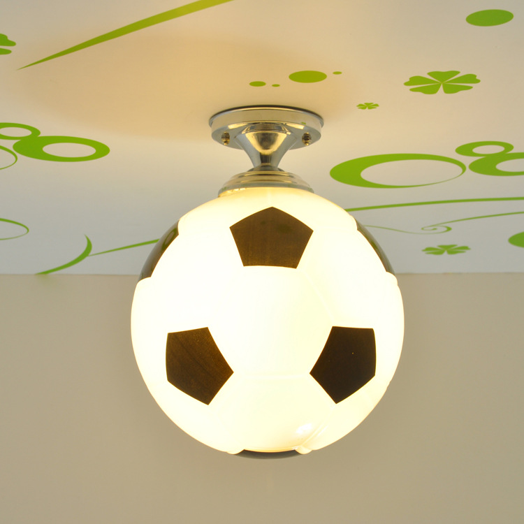 LED Ceiling Light with Football Motif – Elegant Glass Design for Kids' Rooms 4
