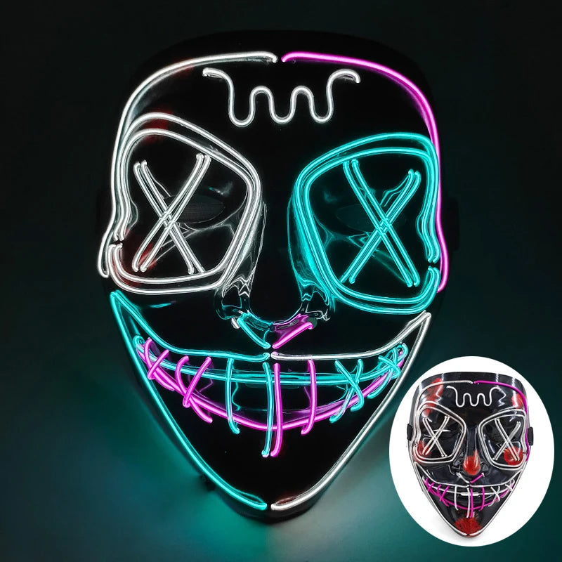 LED Luminous Party Mask for Halloween and Carnival – Glow in the Dark Cosplay Accessory with Multiple Light Modes 10