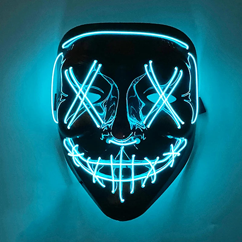 LED Luminous Party Mask for Halloween and Carnival – Glow in the Dark Cosplay Accessory with Multiple Light Modes 11