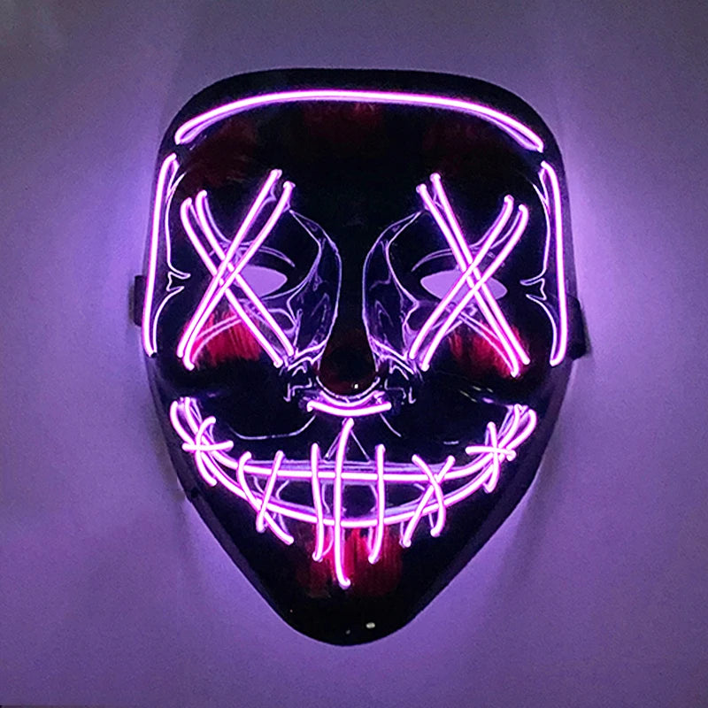 LED Luminous Party Mask for Halloween and Carnival – Glow in the Dark Cosplay Accessory with Multiple Light Modes 12