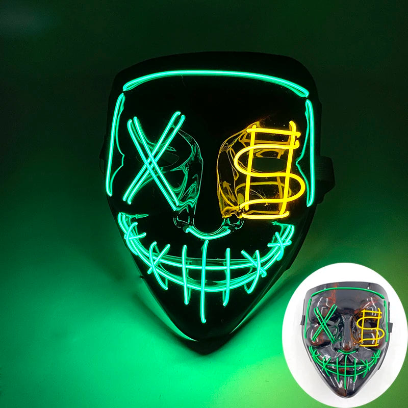 LED Luminous Party Mask for Halloween and Carnival – Glow in the Dark Cosplay Accessory with Multiple Light Modes 13