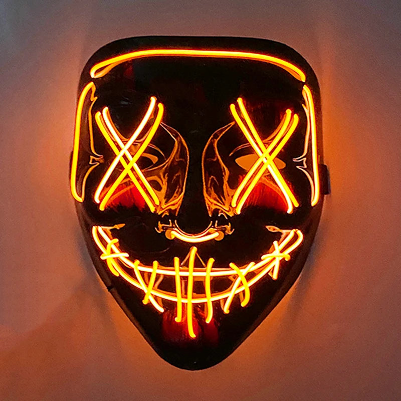 LED Luminous Party Mask for Halloween and Carnival – Glow in the Dark Cosplay Accessory with Multiple Light Modes 15
