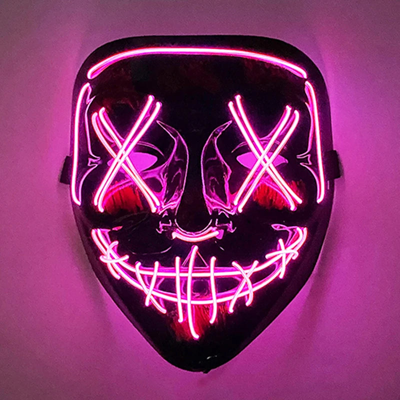 LED Luminous Party Mask for Halloween and Carnival – Glow in the Dark Cosplay Accessory with Multiple Light Modes 16