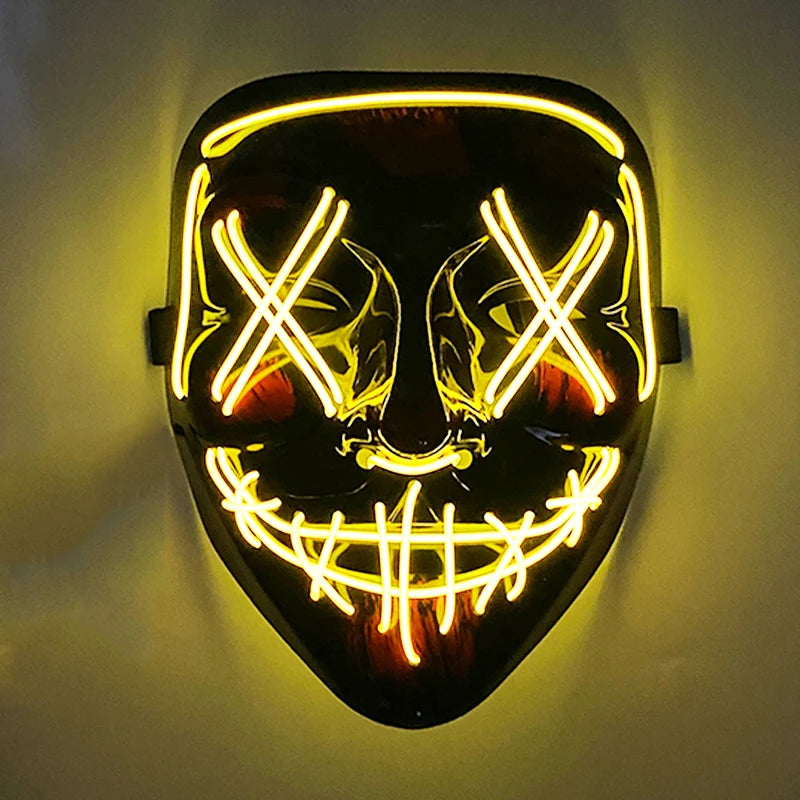 LED Luminous Party Mask for Halloween and Carnival – Glow in the Dark Cosplay Accessory with Multiple Light Modes 25