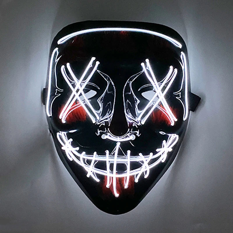 LED Luminous Party Mask for Halloween and Carnival – Glow in the Dark Cosplay Accessory with Multiple Light Modes 3