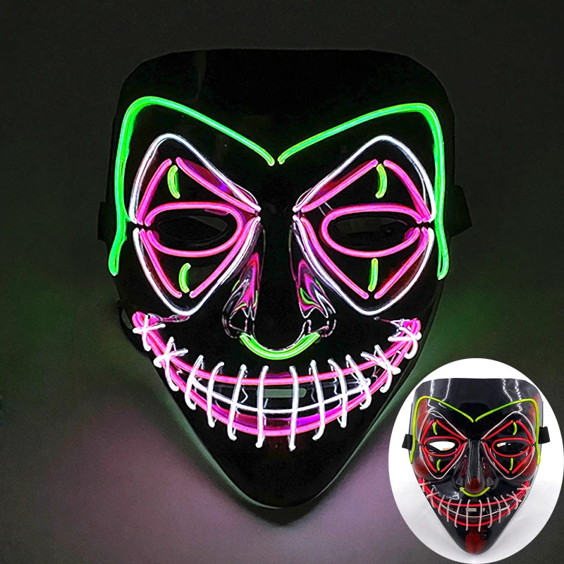 LED Luminous Party Mask for Halloween and Carnival – Glow in the Dark Cosplay Accessory with Multiple Light Modes 6