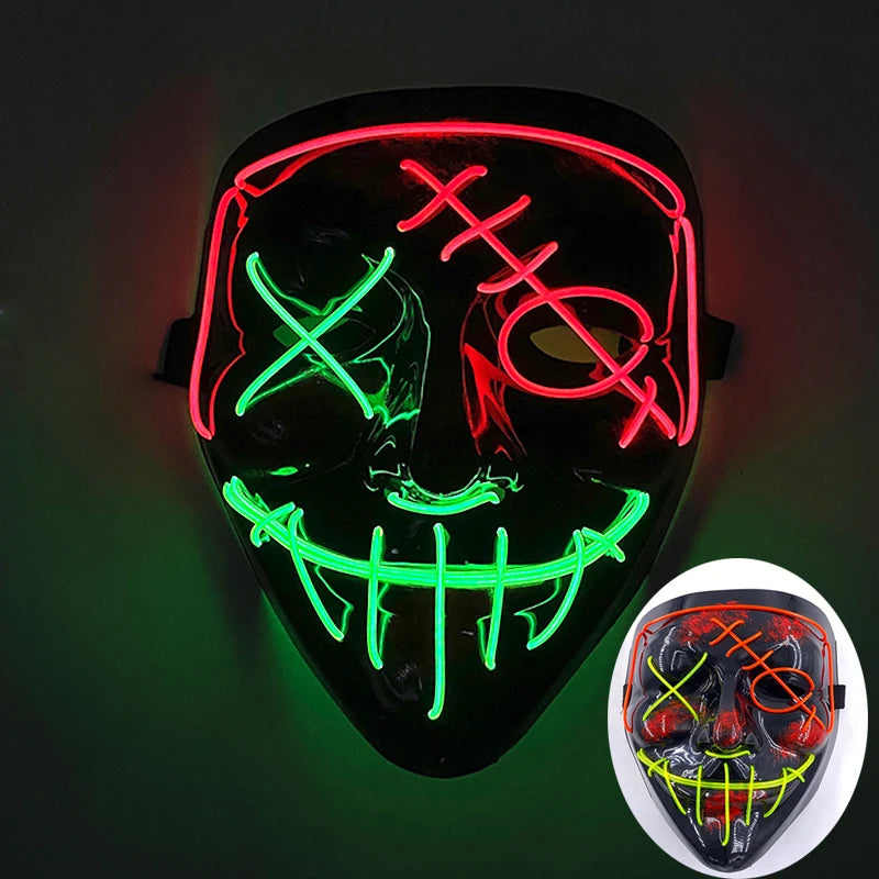 LED Luminous Party Mask for Halloween and Carnival – Glow in the Dark Cosplay Accessory with Multiple Light Modes 8