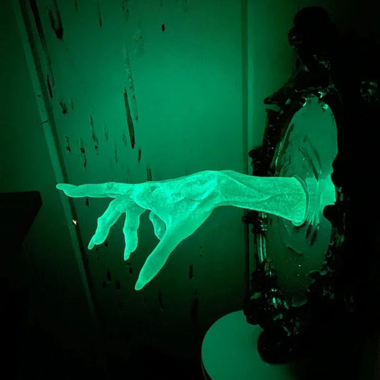 Luminous Devil's Hand Wall Decoration – Gothic Resin Art for Spooky Home Decor – 12x8 Inches, Indoor Accent Piece