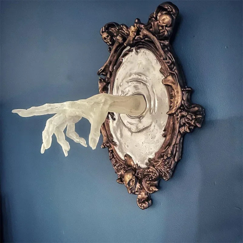Luminous Devil's Hand Wall Decoration – Gothic Resin Art for Spooky Home Decor – 12x8 Inches, Indoor Accent Piece